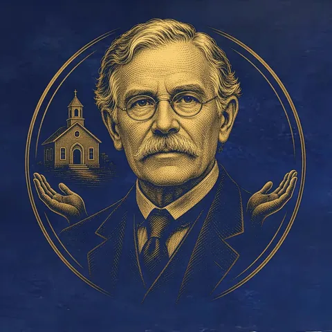 Gold engraved portrait of John Dewey