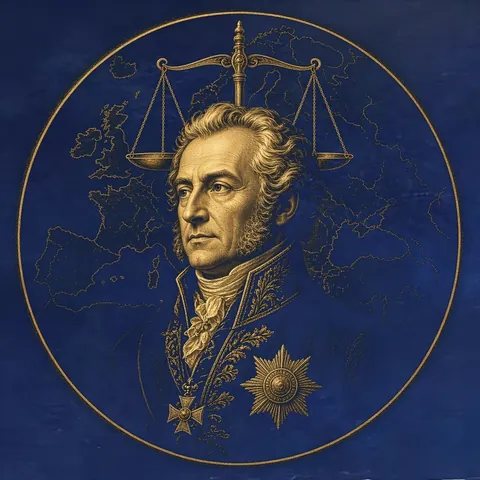 Gold engraved portrait of Klemens von Metternich