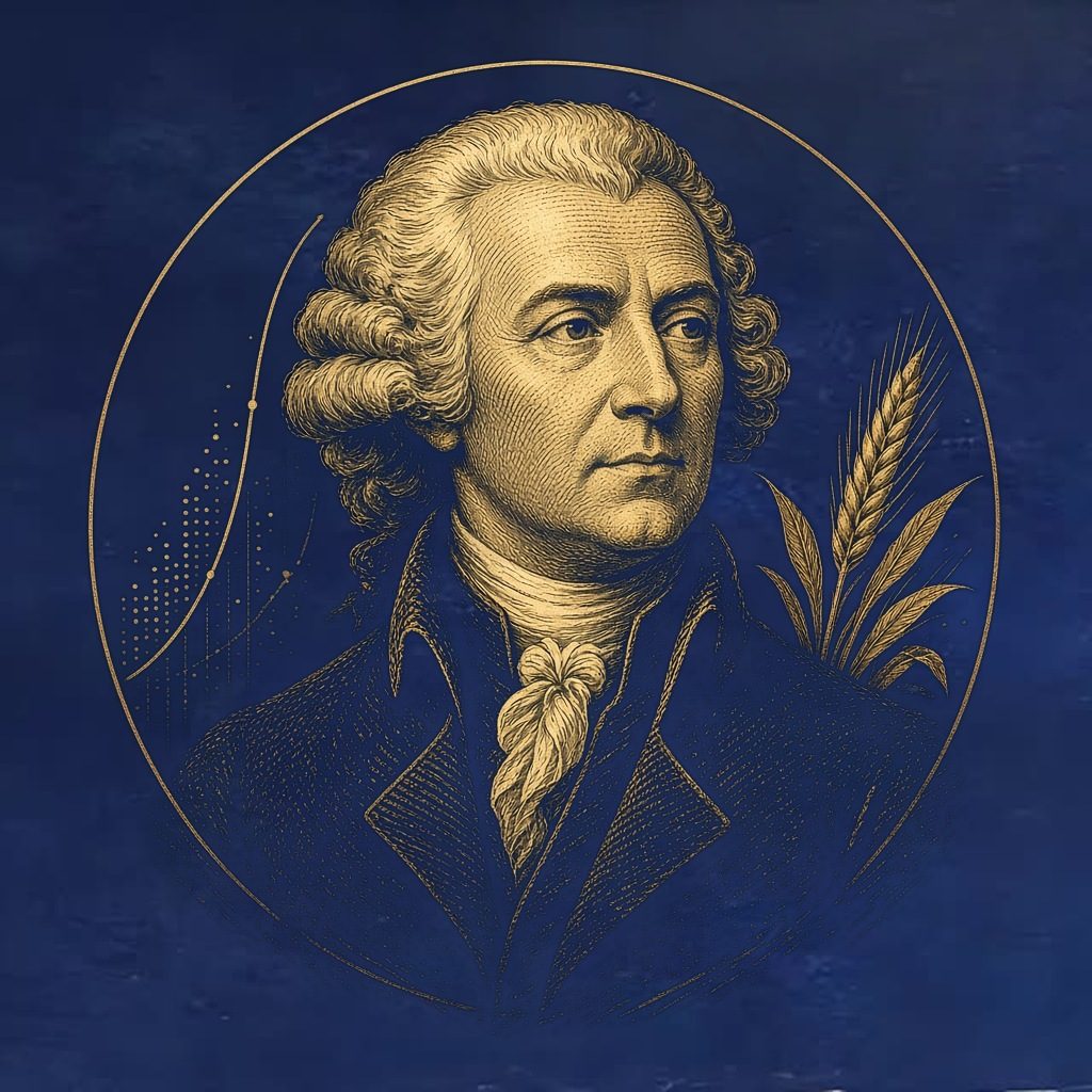 Gold engraved portrait of Thomas Malthus